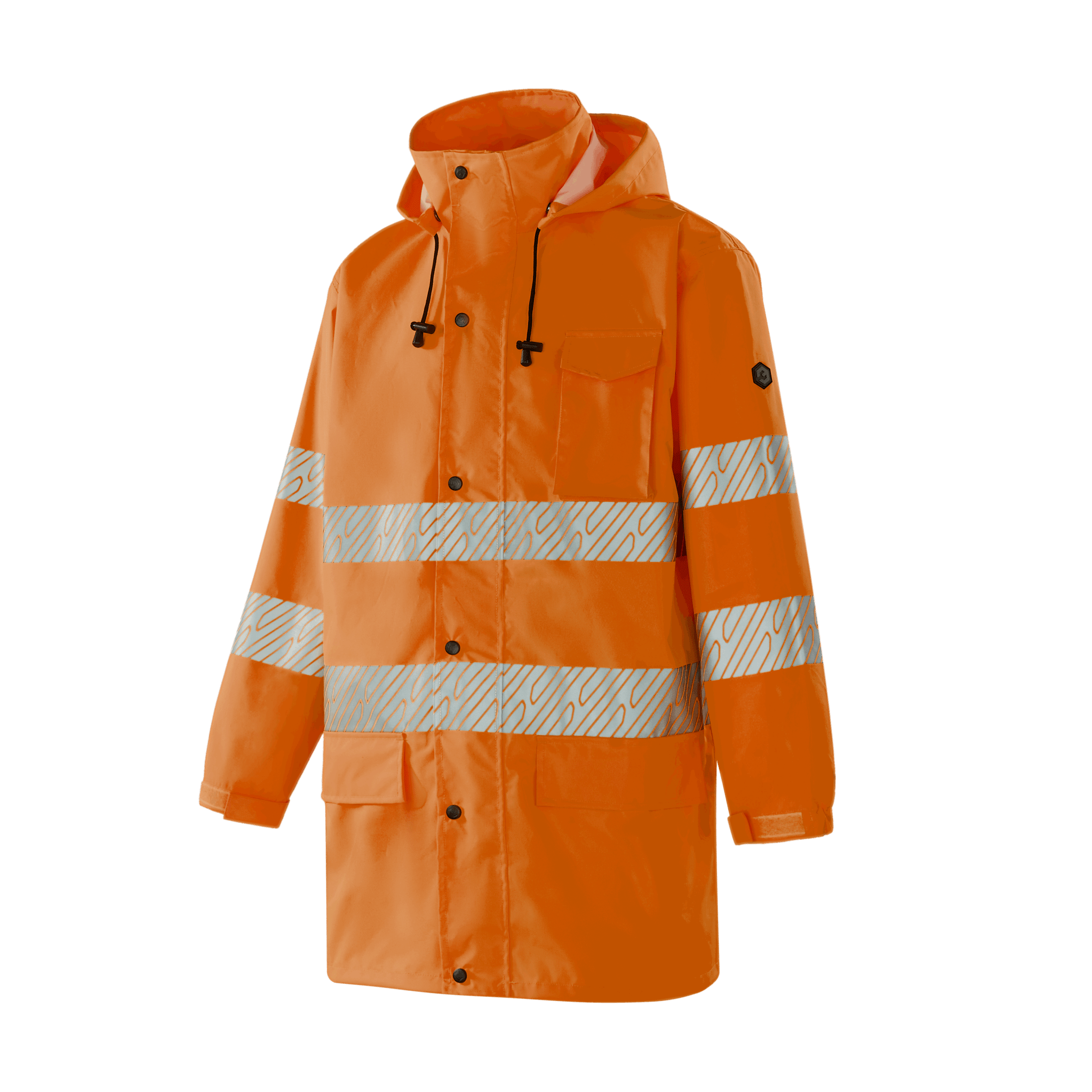 Hi-vis orange WR302 GRANADA waterproof rain jacket, breathable and durable